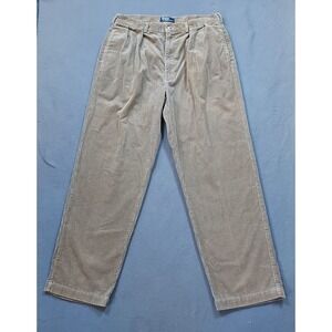 VTG  Polo Ralph Lauren Corduroy Pants Men's  36x31 Skater Wide Whale‎ Brown Y2K